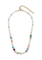 Multicolor Stone and Shell Necklace