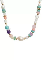 Multicolor Stone and Shell Necklace