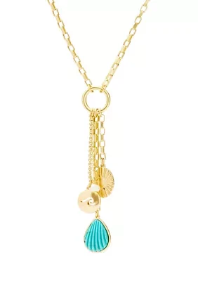 Gold Tone Tropical Shell Necklace