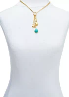 Gold Tone Tropical Shell Necklace