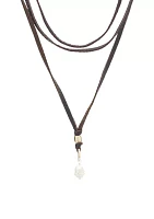 Leather Pearl Layer Necklace