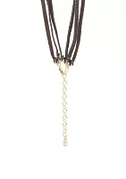 Leather Pearl Layer Necklace