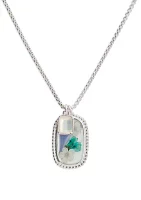 Pressed Flower Oval Pendant Necklace