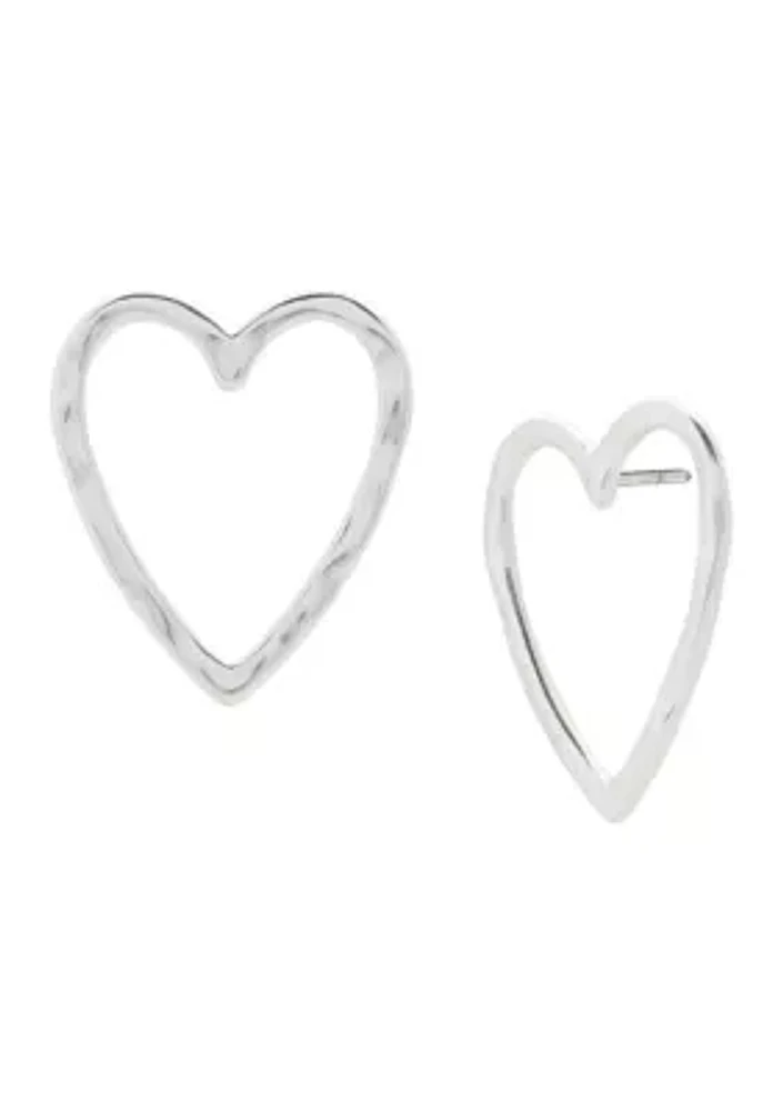 Open Heart Stud Earrings