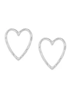 Open Heart Stud Earrings