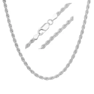 Mens Italian Thick/Heavy 3mm Sterling Silver Rope Chain Necklace