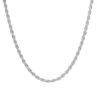 Mens Italian Thick/Heavy 3mm Sterling Silver Rope Chain Necklace