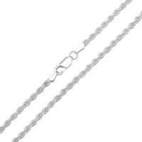 Mens Italian Thick/Heavy 3mm Sterling Silver Rope Chain Necklace