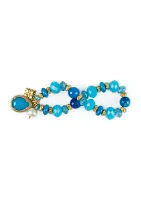 Beaded with Teardrop Charm Stretch Bracelet