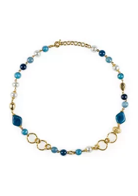 Short Bead with Rings Necklace