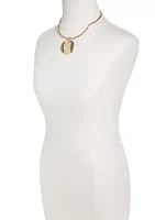 Gold-Tone Round Disc Drop Collar Necklace