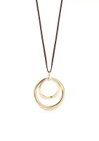 Double Open Ring Pendant Necklace