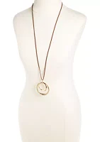 Double Open Ring Pendant Necklace