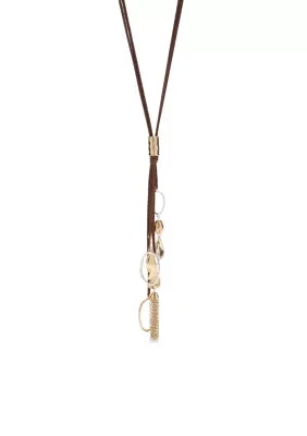 2 Tone Tassel Drop Necklace