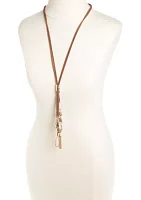 2 Tone Tassel Drop Necklace