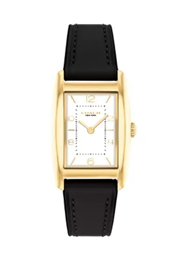 Reese Black Leather Strap Watch