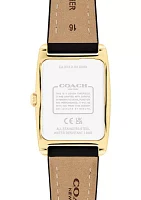 Reese Black Leather Strap Watch