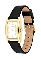 Reese Black Leather Strap Watch