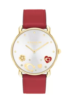 Elliot Red Leather Strap Watch