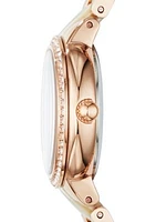 Women's Rose Gold-Tone Shimmer Horn Virginia Glitz Three Hand Watch