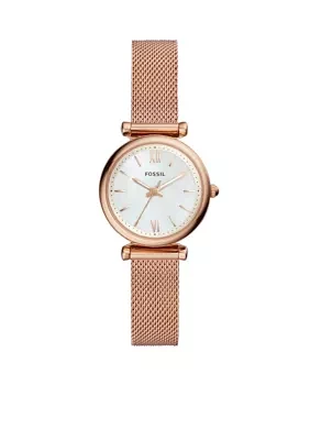 Carlie Rose Gold-Tone Stainless Steel Three-Hand Bracelet Watch