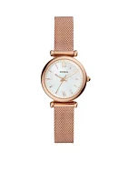 Carlie Rose Gold-Tone Stainless Steel Three-Hand Bracelet Watch