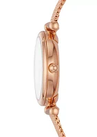 Carlie Rose Gold-Tone Stainless Steel Three-Hand Bracelet Watch