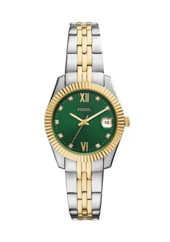 Two Tone Green Face Watch