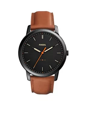 The Minimalist Slim Three-Hand Light Brown Leather Watch