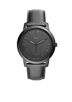 Stainless Steel The Minimalist Two-Hand Leather strap Watch