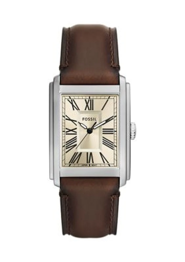 Carraway Three Hand Brown Leather Watch