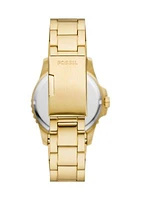 Round Gold Green Bracelet Watch 