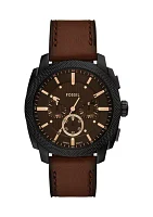 Rose Gold Brown Leather Strap Watch