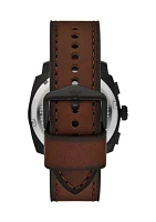 Rose Gold Brown Leather Strap Watch