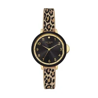 park row three-hand leopard print silicone watch