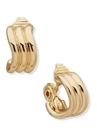 Gold Tone 16 Millimeter Hoop Clip Earrings