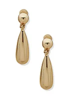 Teardrop Drop Clip Earrings