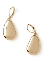 Gold Tone Pebble Drop Earrings