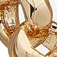 Gold Tone 31 Millimeter Linked C Hoop Earrings