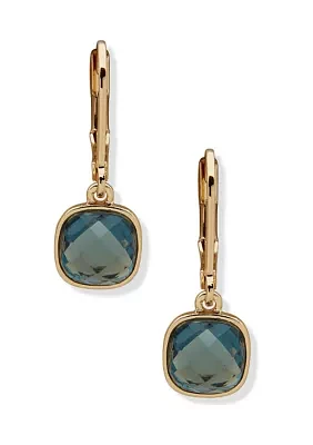 Gold Tone Stone Drop Earrings