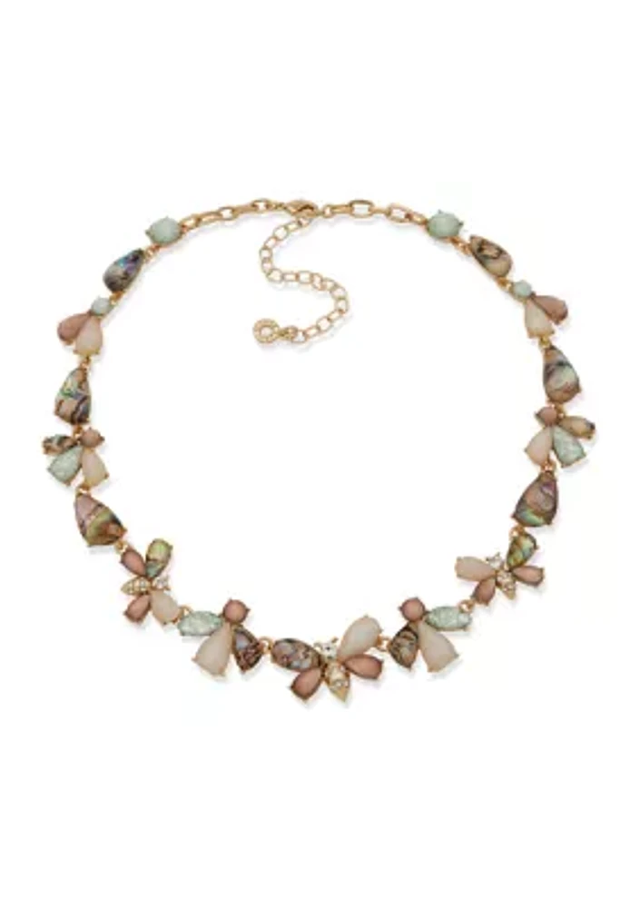 Gold Tone Multi Bee Motif Collar Necklace