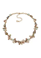 Gold Tone Multi Bee Motif Collar Necklace