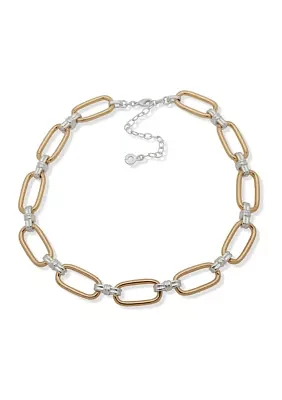 Two Tone Link Collar Necklace