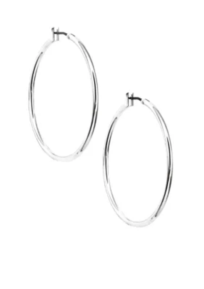 Silver-Tone Hoop Earrings