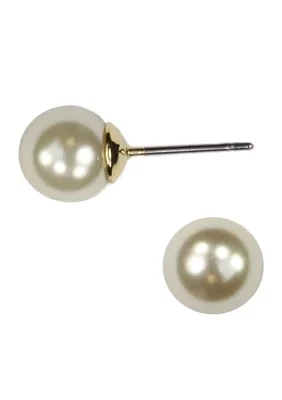 Cream Pearl Stud Earrings