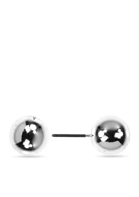 Silver-Tone Ball Stud Earring