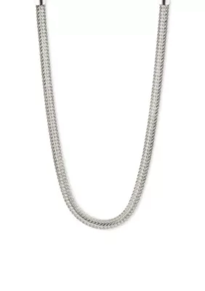 Silver-Tome Collar Necklace