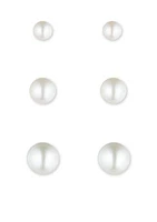 Anne Klein Pearl Stud Earrings Set