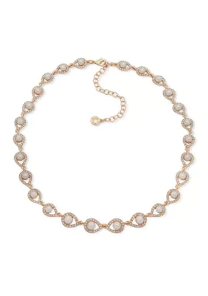 Gold-Tone Pearl Collar Necklace