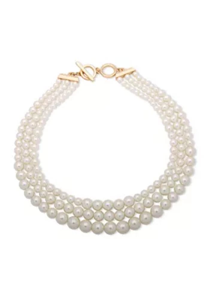 Gold-Tone Pearl Necklace